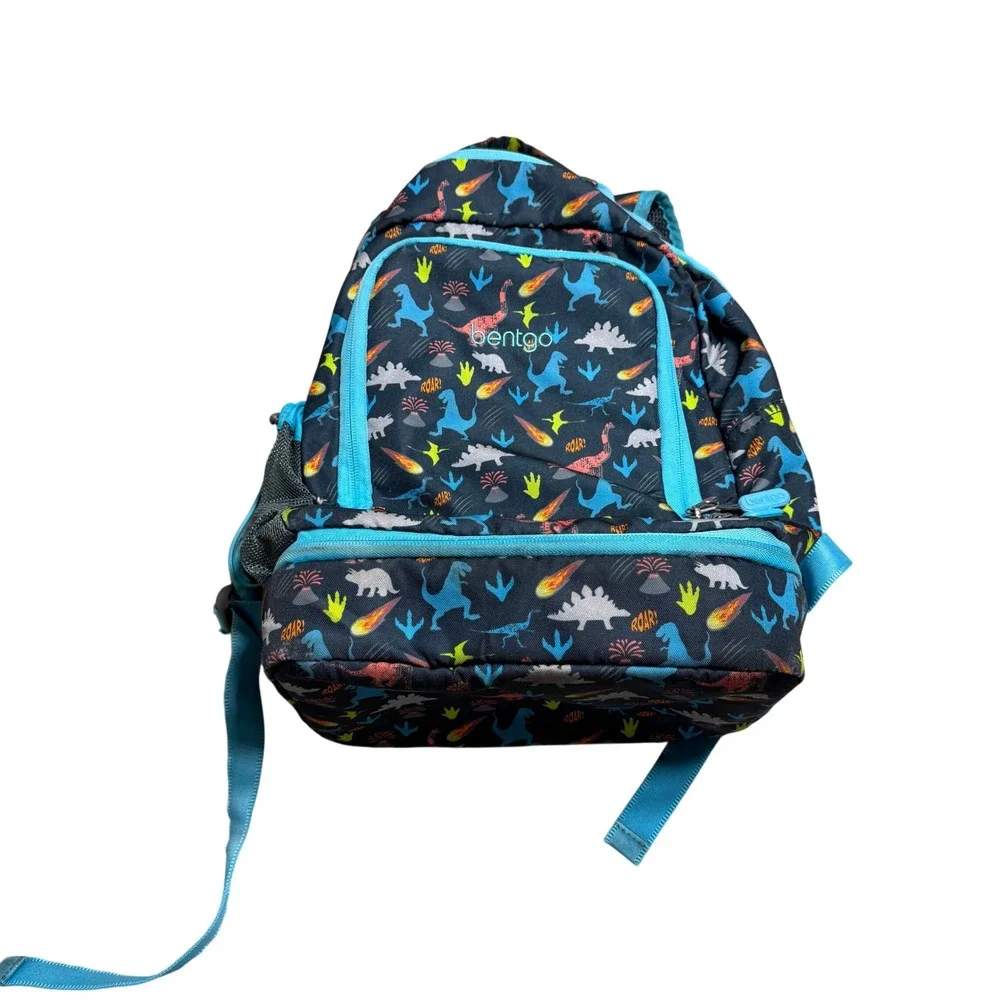 Bentgo Kids 2-in-1 Backpack Insulated Lunch Bag Dinosaur Print Navy Blue BGKBP-D